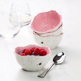 Butterfly Meadow Floral Set Of 4 Dessert Bowls - Pink